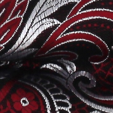 Pajarita Paisley Negra, Granate y Plata