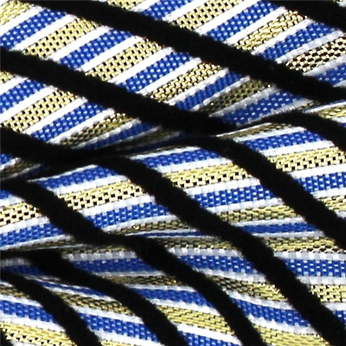 Pajarita Rayas Brillante Azul y Dorada