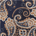 Corbata Estrecha Paisley Azul y Dorada