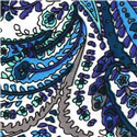 Corbata Estrecha Paisley Blanca y Azul