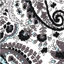 Corbata Estrecha Paisley Negra y Blanca