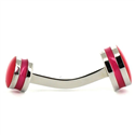 Gemelos Esmaltados Doble Bola Fucsia