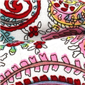 Pajarita Paisley Blanca y Roja