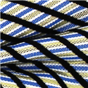 Pajarita Rayas Brillante Azul y Dorada