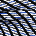 Pajarita Rayas Brillante Azul y Gris