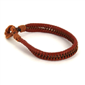 Pulsera Cuero Trenzada Marrón Claro