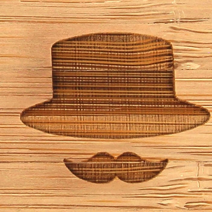 Pajarita Bambú Sombrero y Bigote