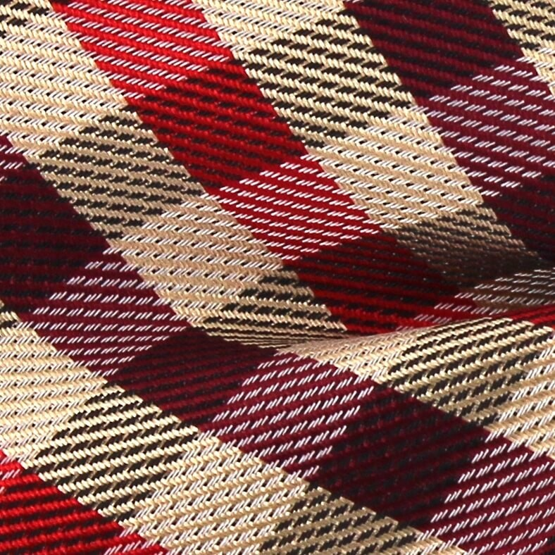 Pajarita Cuadros Dorada, Granate y Rojo