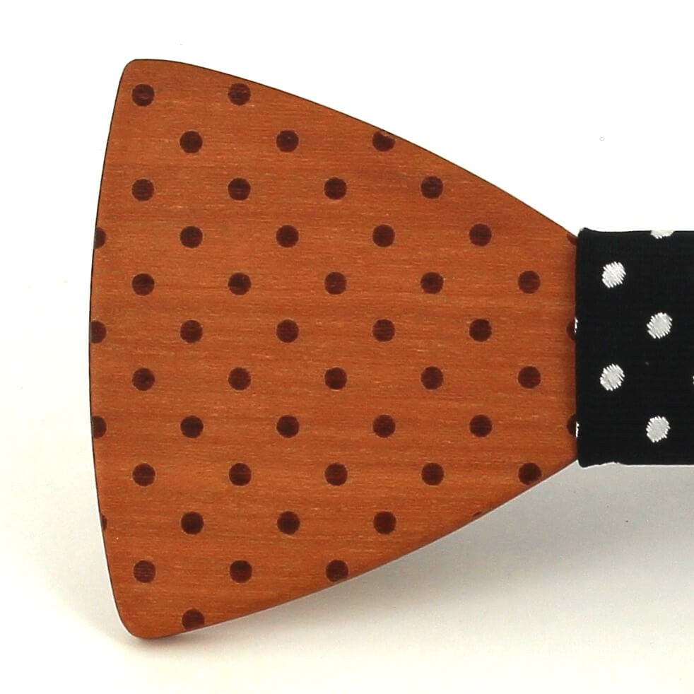 Pajarita Madera Lunares
