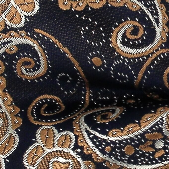 Pajarita Paisley Azul y Dorada