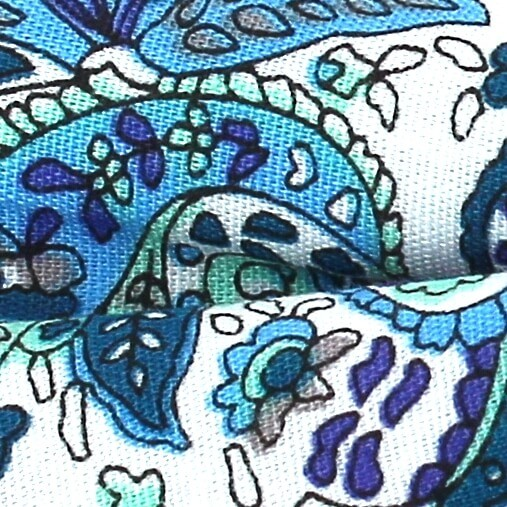 Pajarita Paisley Blanca y Azul