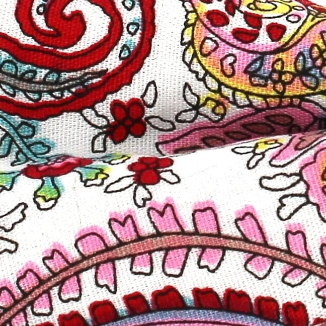 Pajarita Paisley Blanca y Roja