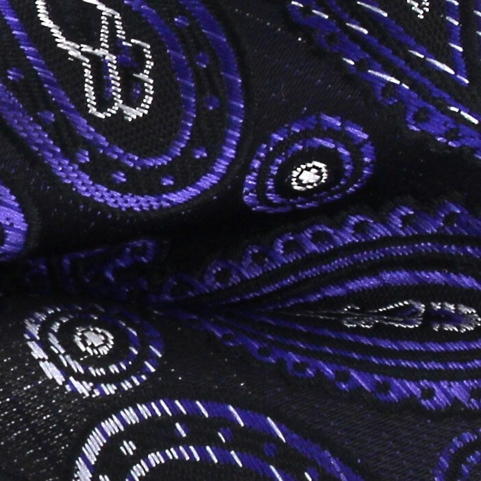 Pajarita Paisley Negra y Morada