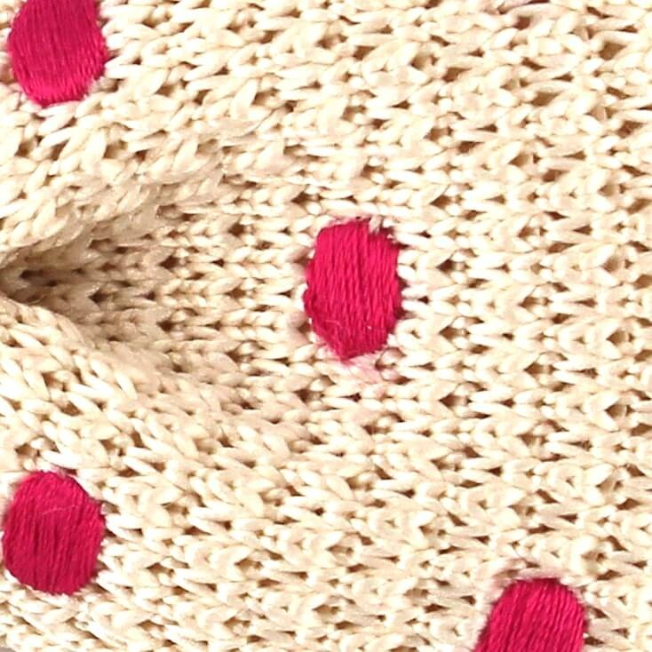 Pajarita Punto Beige Lunares Magenta