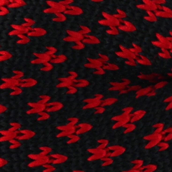 Pajarita Punto Flor de Lis Negra y Roja