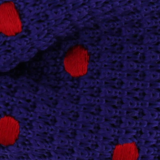 Pajarita Punto Morada Lunares Rojos
