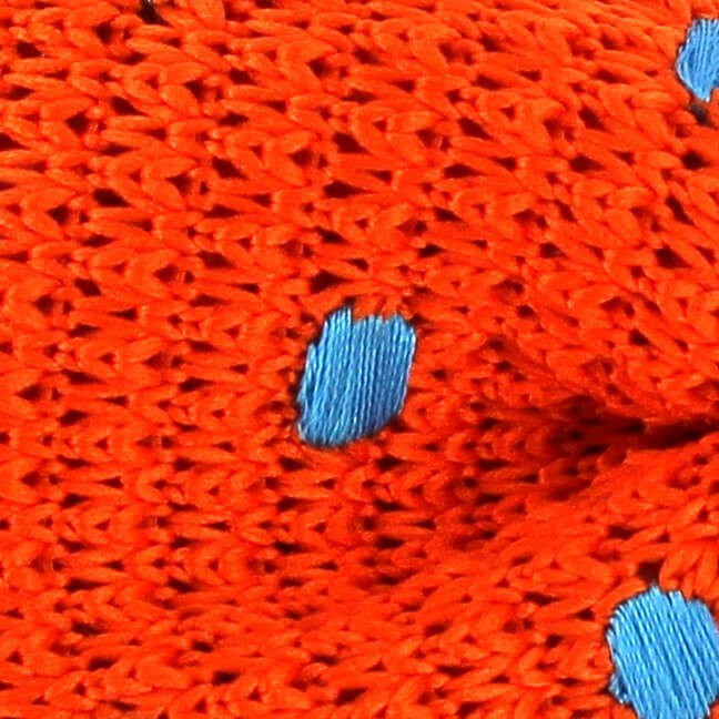 Pajarita Punto Naranja Lunares Celeste