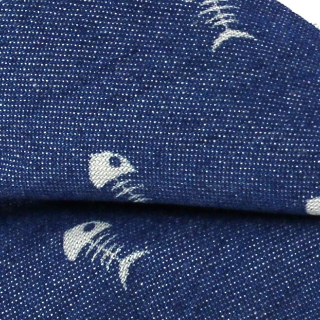Pajarita Raspas Peces Denim Oscuro