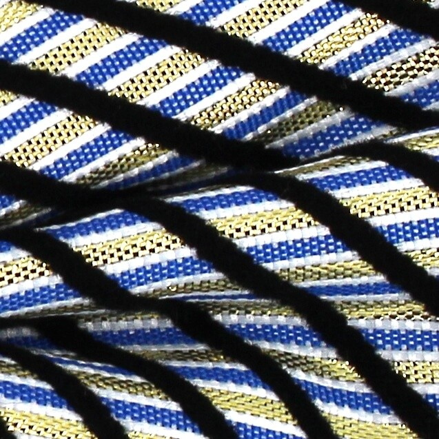 Pajarita Rayas Brillante Azul y Dorada