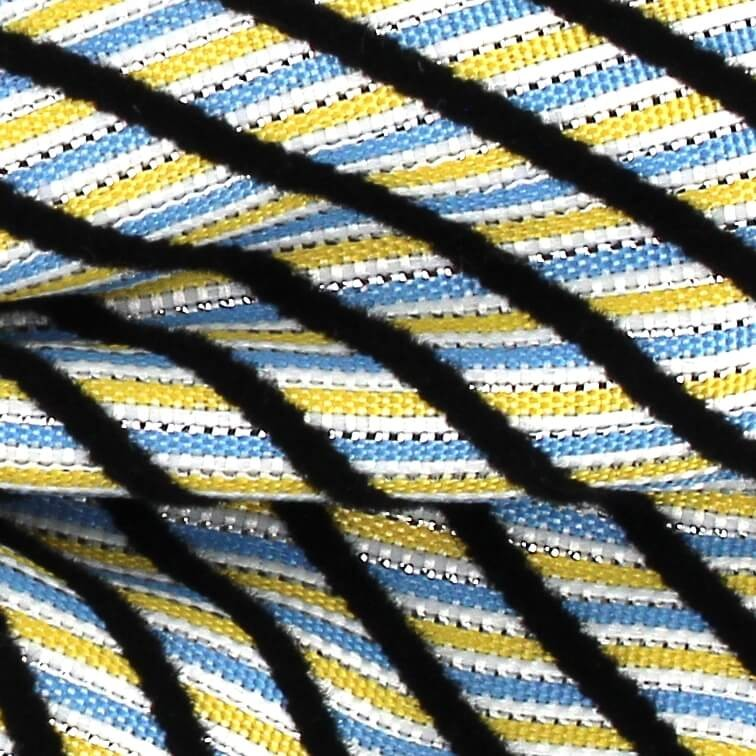 Pajarita Rayas Brillante Celeste y Amarillo