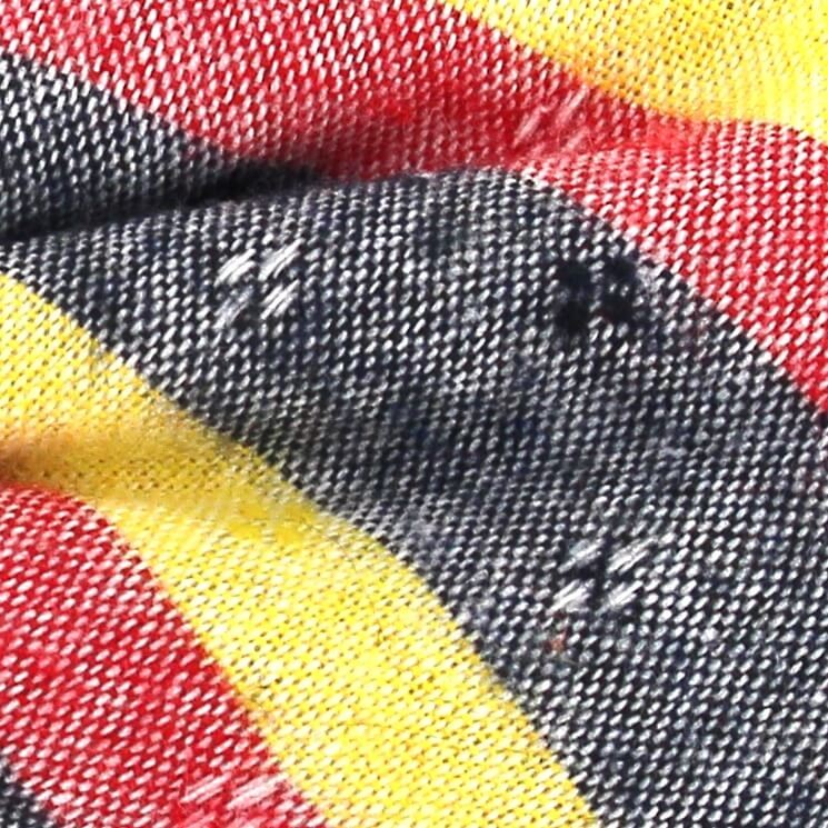 Pajarita Rayas Gris, Roja y Amarilla