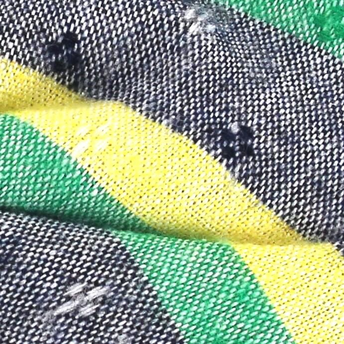 Pajarita Rayas Gris, Verde y Amarilla