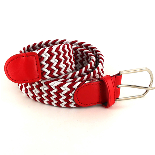 Cinturón Elástico Blanco y Rojo