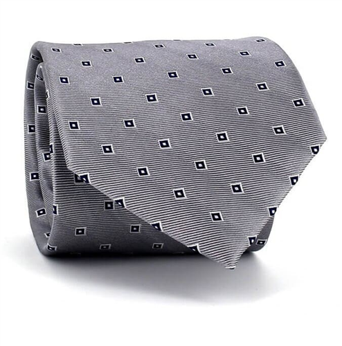 Corbata Cuadritos Plata