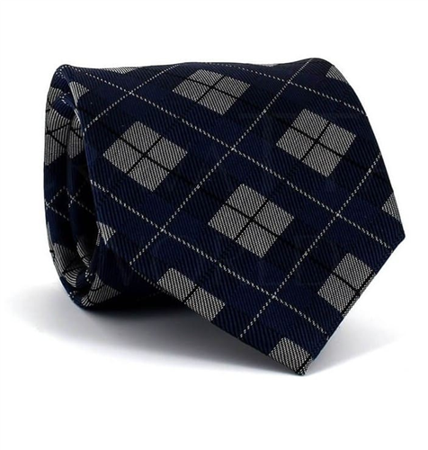 Corbata Cuadros Azul Marino