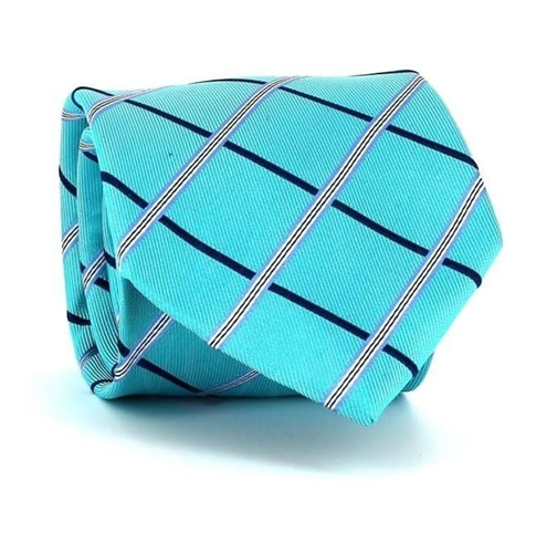 Corbata Cuadros Azul Turquesa