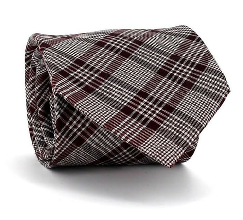 Corbata Cuadros Príncipe Gales Granate