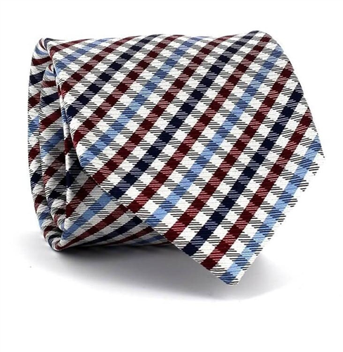 Corbata Cuadros Vichy Granate