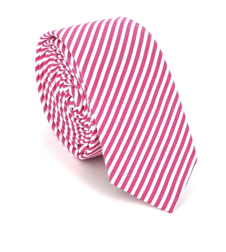 Corbata de Rayas Blancas y Fucsias