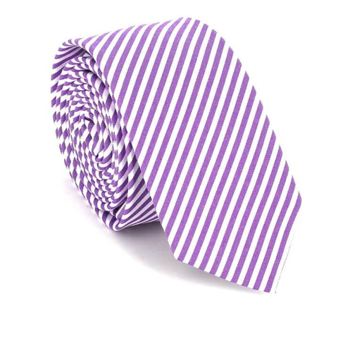 Corbata de Rayas Blancas y Lilas