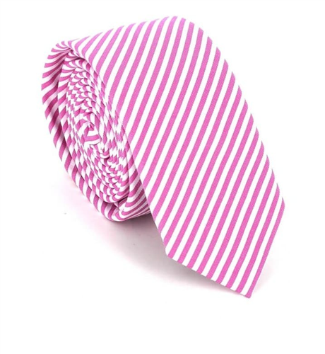 Corbata de Rayas Blancas y Rosas