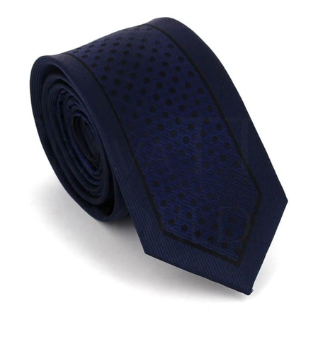 Corbata Estrecha Azul Marino y Negra