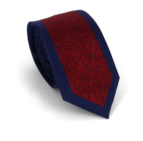 Corbata Estrecha Azul Marino y Roja