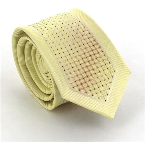Corbata Estrecha Beige y Marrón