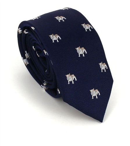 Corbata Estrecha Bulldog Azul