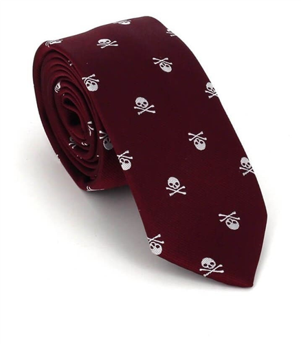Corbata Estrecha Calaveras Granate