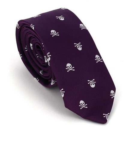 Corbata Estrecha Calaveras Morada