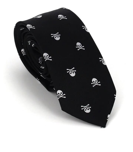 Corbata Estrecha Calaveras Negra