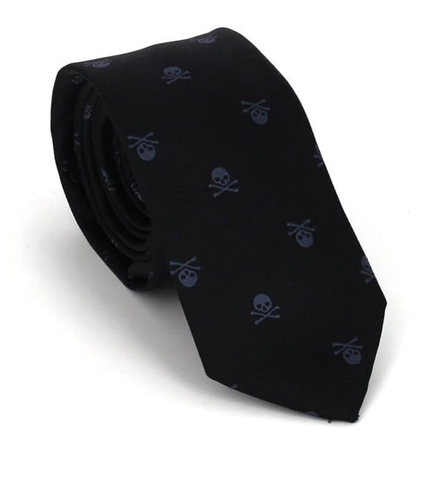 Corbata Estrecha Calaveras Negra