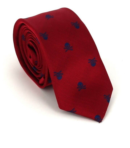 Corbata Estrecha Calaveras Roja