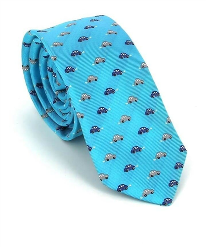 Corbata Estrecha Cochecitos Azul