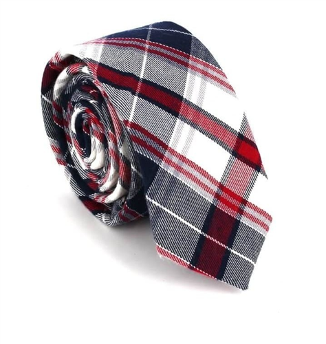 Corbata Estrecha de Cuadros Multicolor
