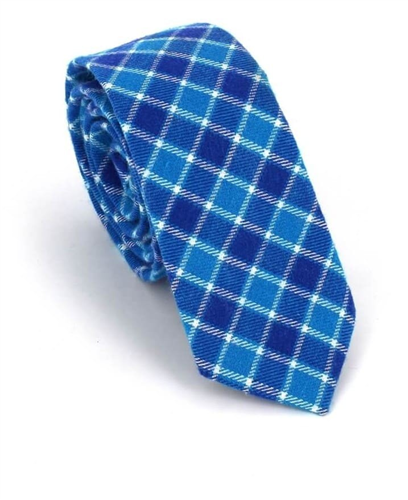 Corbata Estrecha de Cuadros Tricolor