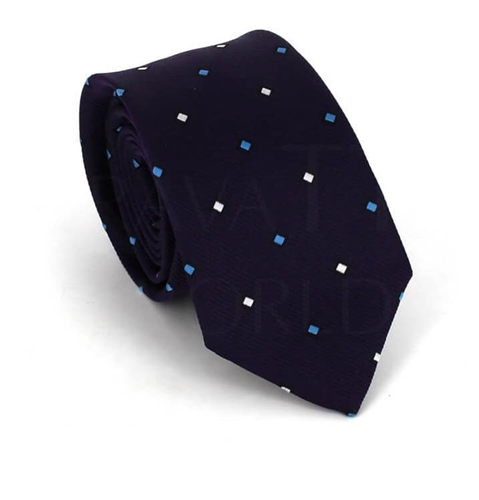 Corbata Estrecha de Lunares Morada