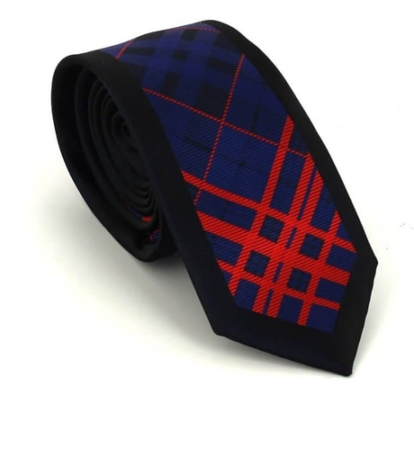 Corbata Estrecha Dibujo Geométrico Tricolor