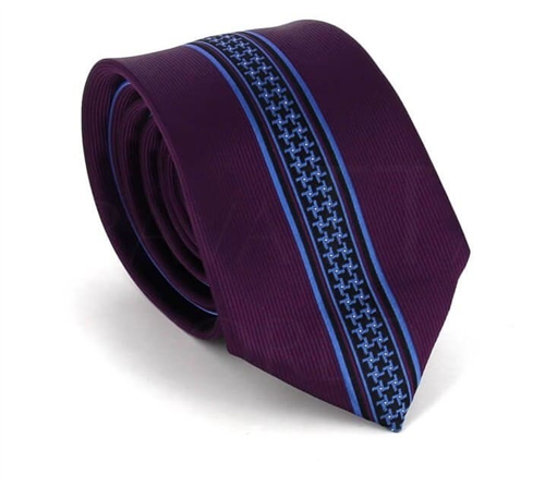 Corbata Estrecha Dibujo Vertical Morada